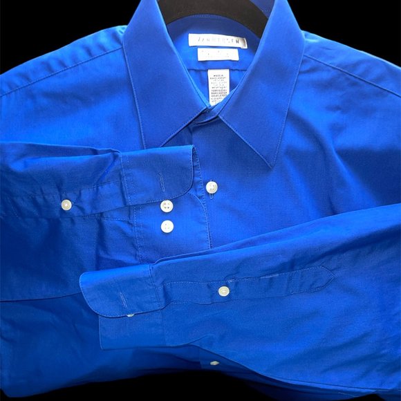 VanHeusen Brand,  regular fit 15.5 and 32/33, Royal Blue long sleeves - Picture 3 of 5